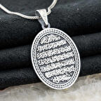 Ayetel Kursi Oval 925 Ayar Gümüş Erkek Kolye