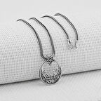 Ay Yıldız Tasarımlı  925 Ayar Gümüş Erkek Kolye