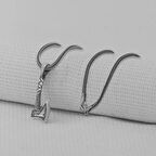 Balta Tasarımlı Kalın Zincirli 925 Ayar Gümüş Erkek Kolye