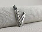 Tasarım Berber Tarağı  925 Ayar Gümüş Erkek Kolye Ucu