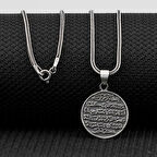 Nazar Dualı Ayetel Kürsi ve  925 Ayar Gümüş Erkek Kolye