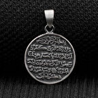 Nazar Dualı Ayetel Kürsi ve  925 Ayar Gümüş Erkek Kolye Ucu