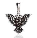 Çift Başlı Kartal  Türk Yazılı 925 Ayar Gümüş Erkek Kolye Ucu