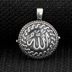 Allah Yazılı Çift Taraflı Açılabilir Cevşen 925 Ayar Gümüş Erkek Kolye Ucu