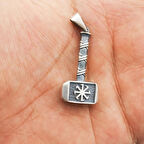 Kalın Balyoz  Çekiç 925 Ayar GümüşErkek Kolyesi Ucu