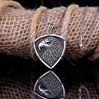 Kartal Motifli 925 Ayar Gümüş Erkek Kolye