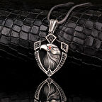 Kartal Motifli 925 Ayar Gümüş Erkek Kolye