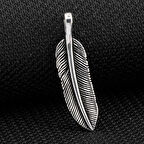 Yaprak Desenli 925 Ayar Gümüş Erkek Kolye Ucu