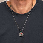 Kartal Ay Yıldız 925 Ayar Gümüş Erkek Kolye