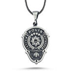 Emliyet Teşkilatı Polis Armalı 925 Ayar Gümüş Erkek Kolye