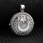 Ay Yıldız  925 Ayar Gümüş Erkek Kolye Ucu