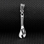 Anahtar Tasarımlı Deri İpli 925 Ayar Gümüş Erkek Kolye Ucu