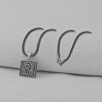 Fatma Ana Eli Kebir Dualı 925 Ayar Gümüş Erkek Kolye