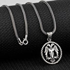 Çift Başlı Kartal  925 Ayar Gümüş Erkek Kolye