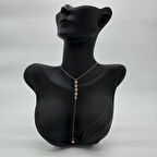 Çelik Gold Taşlı Yıldız Model Y Kolye  - Gold