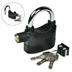 Desibel Siyah Alarmlı Çok Fonksiyonlu Ekstra Güvenlikli Kare Asma Dolap Kilidi