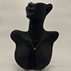 Çelik Gold Yonca Detay Minimal Kolye - Gold