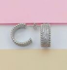 TAŞLI HALKA 925 AYAR GÜMÜŞ KÜPE