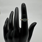 Gold Mavi Göz Detay Yüzük - Gold