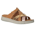 Cex 25Y NBL01 Taba Kadın Hakiki Deri Günlük Terlik