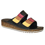 Cex 25Y NBL04 Siyah Kadın Hakiki Deri Günlük Terlik