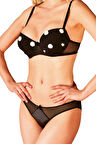 Anıl Kadın Siyah Puantiyeli Sütyen Takım 4241
