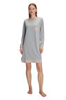 Anıl Kadın Gri Uzun Kol Gecelik 11275 