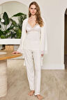 11631 Kadın Sabahlık, Atlet ve Pantolon Takım MAN11631