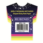 Rubenis Rps-118 Yapışkanlı Not Kağıdı Tişört Desenli Fosforlu 4 Renk (12 Koçan)