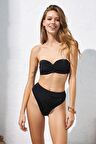 Pierre Cardin Lizbon Tak-Çıkar Dolgulu Strplez Yüksek Bel Bikini Siyah 221211