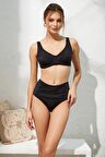 Pierre Cardin Chicas Balenli Korseli Toparlayıcı Bikini Siyah 221240