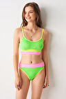 NO GOSSİP JOJOBA PARÇALI BÜSTİER TEK ÜST BİKİNİ neon yeşil