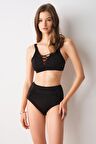 Bardot Yüksek Bel Bikini Tek Alt Siyah 239205