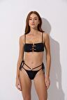 Pierre Cardin Aksesuarlı Soft Straplez Bikini Takım Siyah 241205