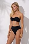 Pierre Cardin Dolgulu Straplez Bikini Takım Siyah 241242