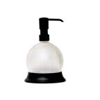 FKN Siyah Buzlu Camlı Tombik Sıvı Sabunluk