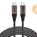 Type C to Type C 100WATT Android Huawei Xiaomi Iphone Hızlı Şarj Data Kablosu Siyah 1 Metre