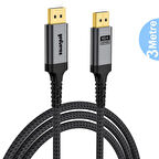 Displayport To Displayport Dp 2.1 Görüntü Aktarma Kablosu 16K@60Hz 80GBPS 3 Metre