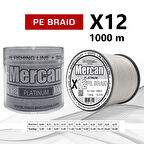 Mercan Pe Örgü Platinum X12 Beyaz İp 1000m Makara Misina
