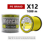 Mercan Pe Örgü Platinum X12 Sarı İp 1000m Makara Misina