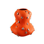 Lucky Art Gold Damlalı Orange Vazo 33 cm