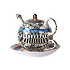 Lucky Art Maggey Bone Tek Kisilik Demlik & Fincan Seti