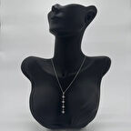 Çelik Silver Yıldız  Detay Y Kolye  - Silver