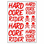 A4 Sticker 119 Tek Paket Çoklu Hard Core Rider Kırmızı