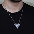 Gümüş Üçgen İçi Açılabilen Çiçek Muskalık Kolye