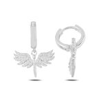 Gümüş Mikail Meleği Kadın Küpe