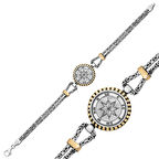 Gümüş Pusula Erkek Bileklik