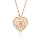 ​Gümüş Kişiye Özel Kalbin İçinde Kalp Kadın Kolye