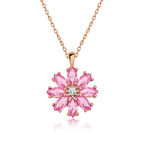 Gümüş Pembe Çiçek Kolye