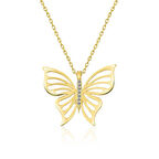 ​Gümüş Gold Bahar Kelebeği Kadın Kolye